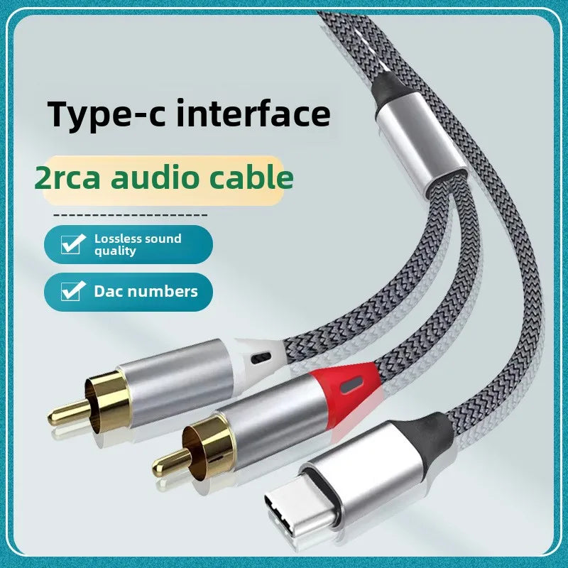 Type-C to 2RCA Audio Cable