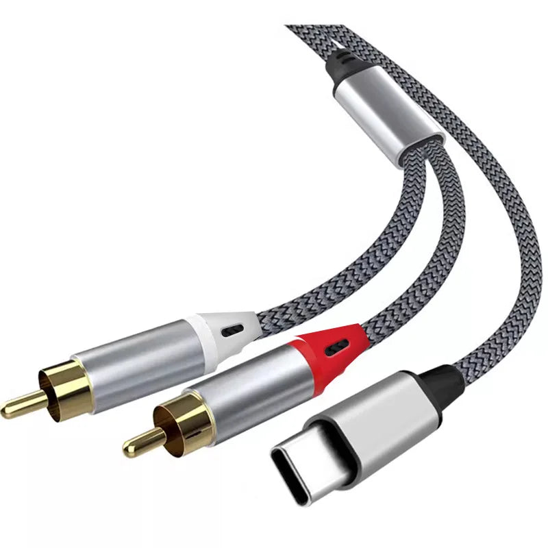 Type-C to 2RCA Audio Cable